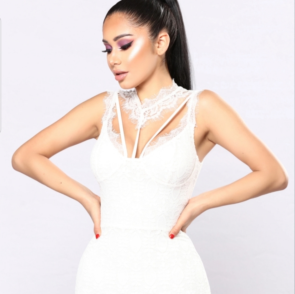 White mini dress